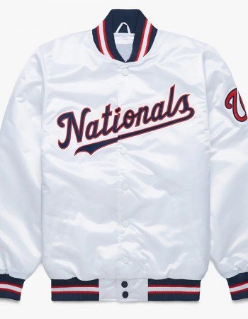 Washington Nationals Classic White Satin Jacket
