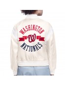 Washington Nationals Printed Logo Varsity Satin Jacket