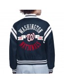Washington Nationals Printed Logo Varsity Satin Jacket
