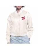 Washington Nationals Printed Logo Varsity Satin Jacket