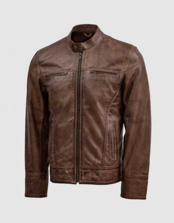 Waxed Brown Leather Jacket