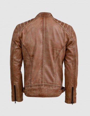 Waxed Distressed Leather Jacket