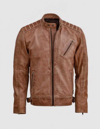 Waxed Distressed Leather Jacket