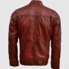Waxed Leather Burgundy Leather Jacket