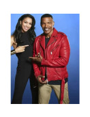 We Are Family Jamie Foxx Red Leather Jacket