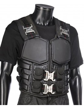 Wesley Snipes Blade Black Leather Buckle Vest