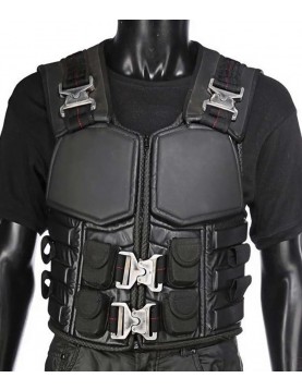 Wesley Snipes Blade Black Leather Buckle Vest