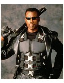 Wesley Snipes Blade Black Leather Buckle Vest