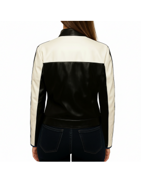Wild Cards S02 Vanessa Morgan Black and White Leather Jacket