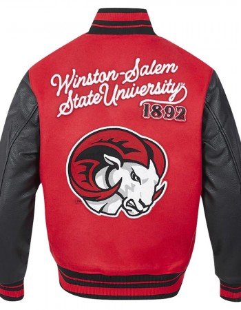 Winston-Salem State Rams HBCU Red and Black Varsity Jacket
