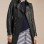 Women’s Mid-Length Double Breasted Black Leather Coat