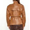 Women’s Red Long Belted Leather Jacket Women’s Red Long Belted Leather Jacket