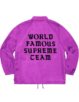 World Famous Supreme Team Purple Bomber Satin Jacket