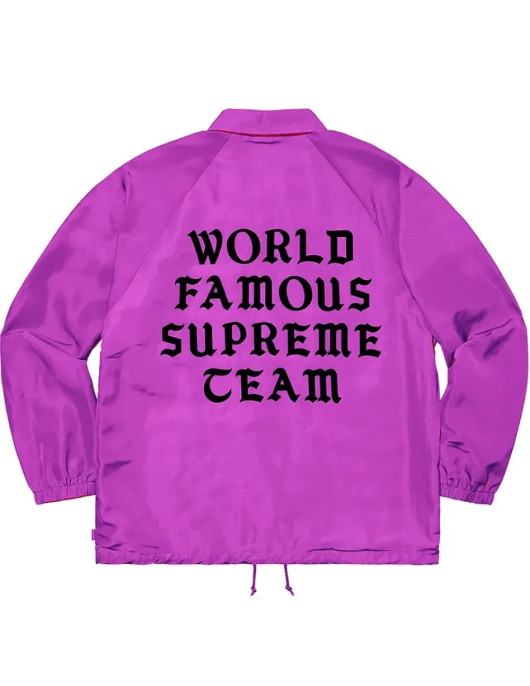 World Famous Supreme Team Purple Bomber Satin Jacket
