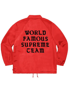 World Famous Supreme Team Red Bomber Satin Jacket