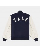 Yale University Navy White Wool Leather Varsity Jacket