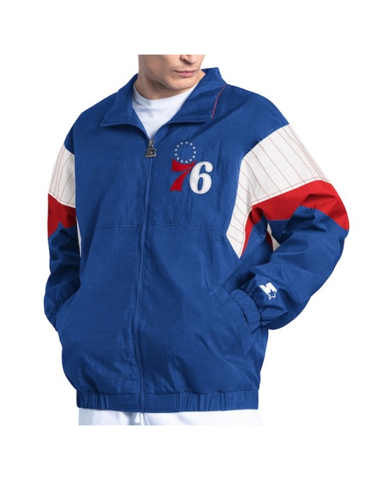 Yard Line Royal Philadelphia 76ers Full-Zip Jacket