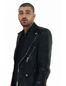 Zayn Malik Eyes Closed Black Leather Jacket Zayn Malik Eyes Closed Black Leather Jacket