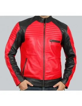 Andrew Mens Vintage Leather Biker Jacket