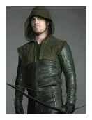 Arrow Stephen Amell Green Hooded Jacket with Quiver Costume