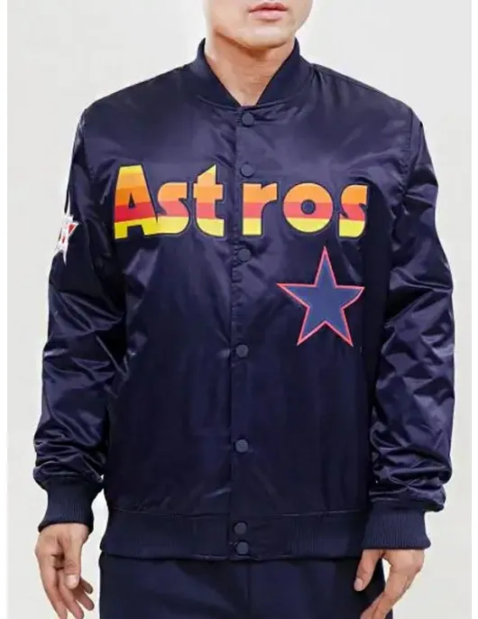 Astros Big Logo Satin Jacket Astros Big Logo Satin Jacket