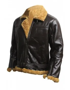 Aviator B3 Ginger Shearling Fly Sheep Bomber Leather Jacket 