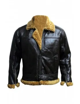 Aviator B3 Ginger Shearling Fly Sheep Bomber Leather Jacket 