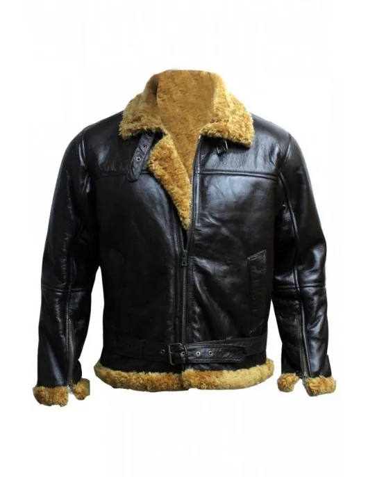 Aviator B3 Ginger Shearling Fly Sheep Bomber Leather Jacket