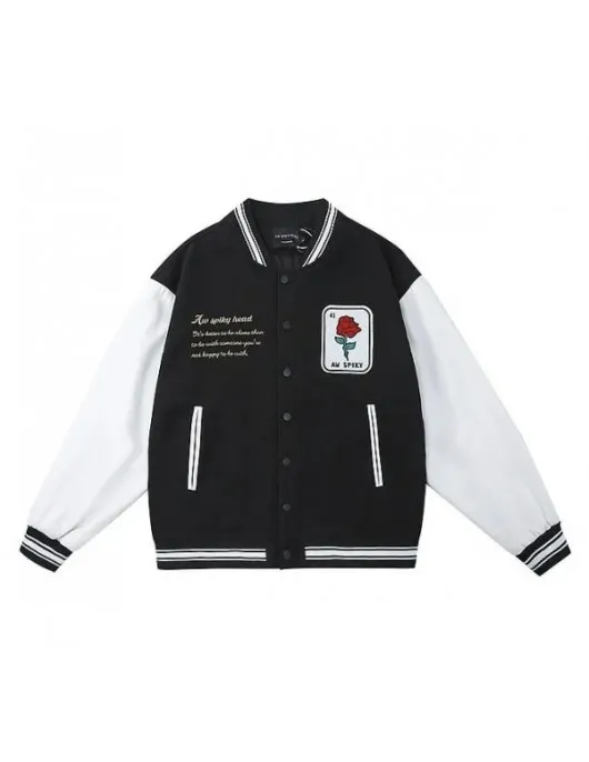 Aw Spiky Head Skull Wool Varsity Jacket Aw Spiky Head Skull Wool Varsity Jacket