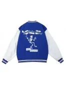 Aw Spiky Head Skull Wool Varsity Jacket Aw Spiky Head Skull Wool Varsity Jacket