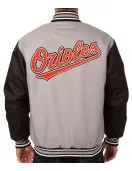 Baltimore Orioles Black and Gray Varsity Poly Twill Jacket Baltimore Orioles Black and Gray Varsity Poly Twill Jacket
