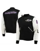 Baltimore Ravens Logo Black and White Varsity Jacket Baltimore Ravens Logo Black and White Varsity Jacket