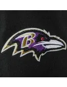 Baltimore Ravens Logo Black and White Varsity Jacket Baltimore Ravens Logo Black and White Varsity Jacket