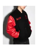 Black And Red Raw is War Varsity Jacket