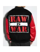 Black And Red Raw is War Varsity Jacket