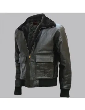 Black Bomber Leather Jacket