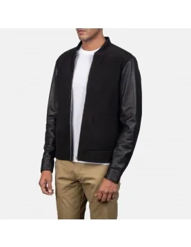 Blain Black Hybrid Bomber Jacket