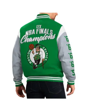 Boston Celtics Franchise Varsity Green and Gray Jacket