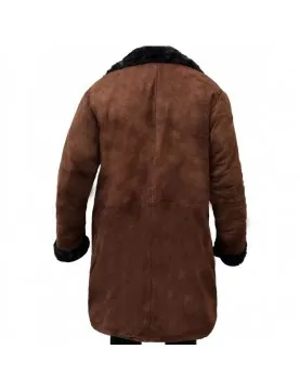 Brad Pitt Snatch Mickey ONeil Brown Suede Leather Shearling Coat