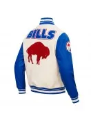 Buffalo Bills Retro Classic Rib Blue Wool Varsity Jacket