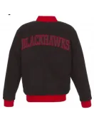Chicago Blackhawks Varsity Wool Black Jacket