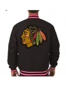 Chicago Blackhawks Varsity Wool Black Jacket