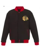 Chicago Blackhawks Varsity Wool Black Jacket