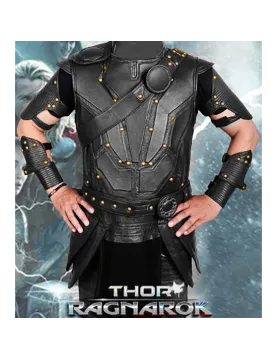 Chris Hemsworth Thor Ragnarok Brown Leather Vest with Removable Belts