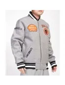 Cincinnati Bengals Crest Emblem Gray Varsity Wool Jacket