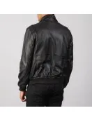 Coffman Black Leather Bomber Jacket