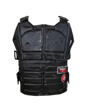 Cyberpunk 2077 Keanu Reeves Black Tactical Leather Vest