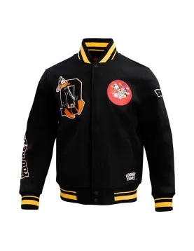 Daffy Duck Looney Tunes Freeze Max Black Varsity Jacket
