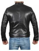 Darin Mens Black Quilted Motorcycle Asymmetrical Leather Jacket Darin Mens Black Quilted Motorcycle Asymmetrical Leather Jacket