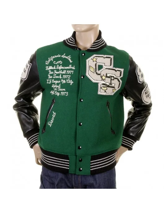Dark Green Spartans Stadium Varsity Jacket